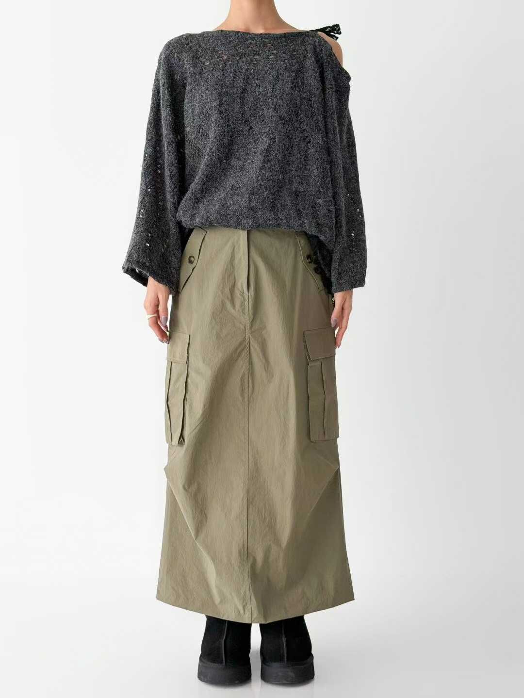 IO5118 軍事風工裝長裙(S/M/L)