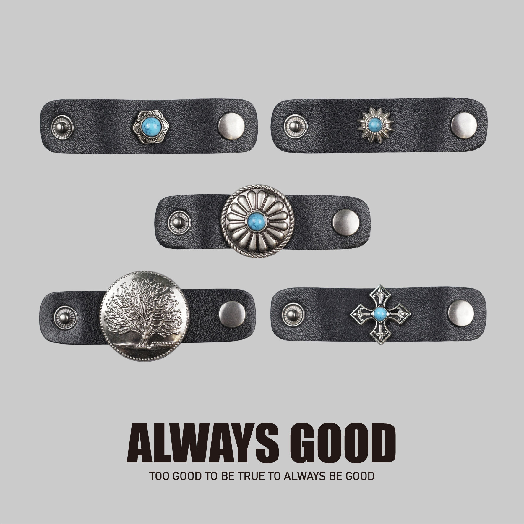 『Always_Good』瑪瑙石 皮革 方巾扣