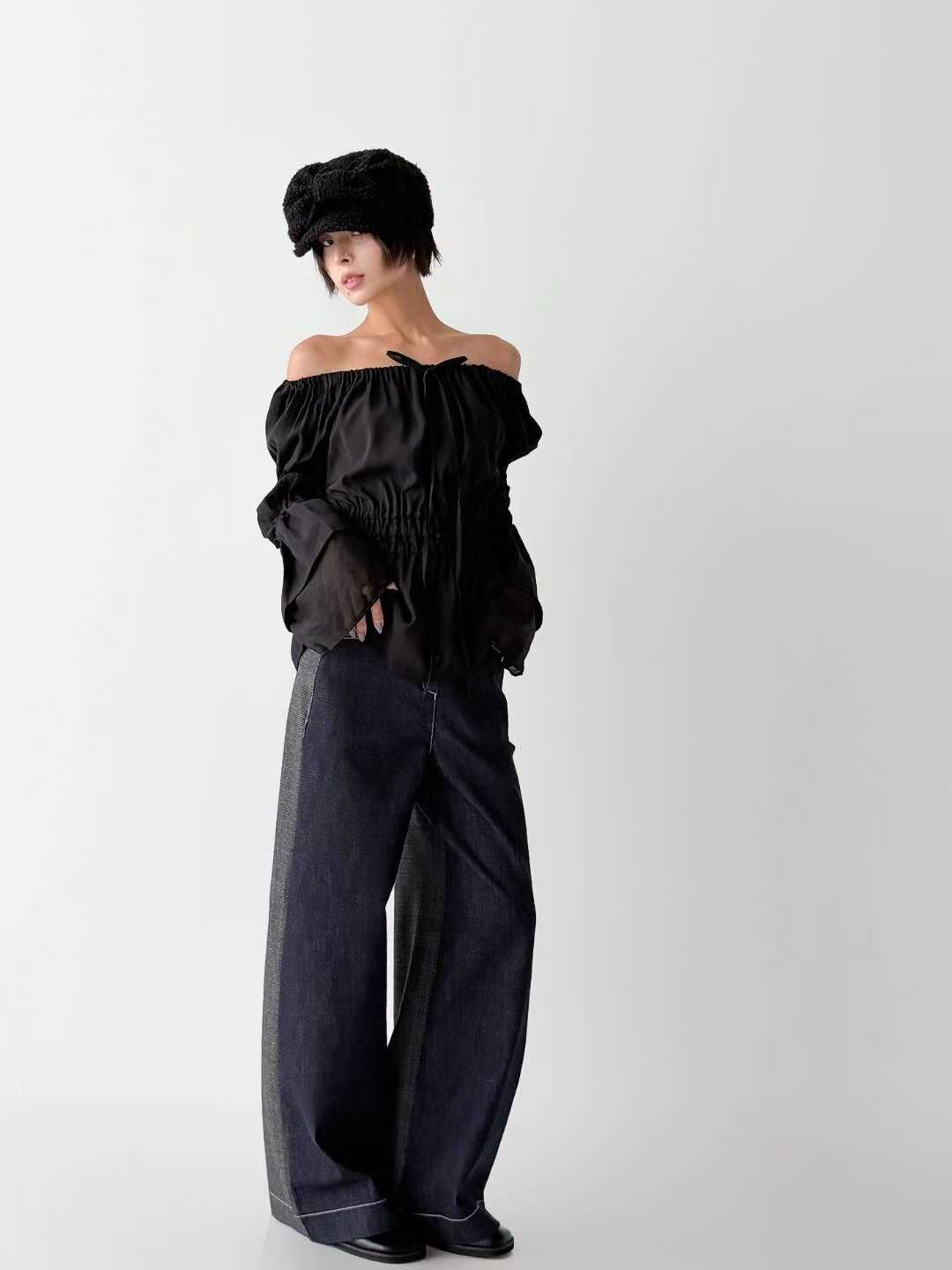 IO5138 浪漫橡筋收腰上衣