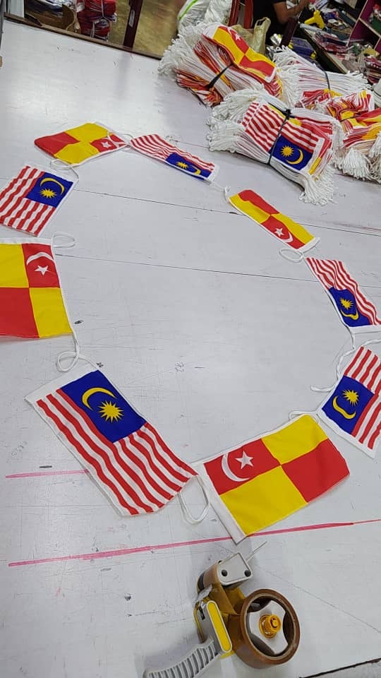 (Cotton) Flagline/Bunting Malaysia And Selangor Mix Malaysia Flag/Bendera Malaysia *READY STOCK*