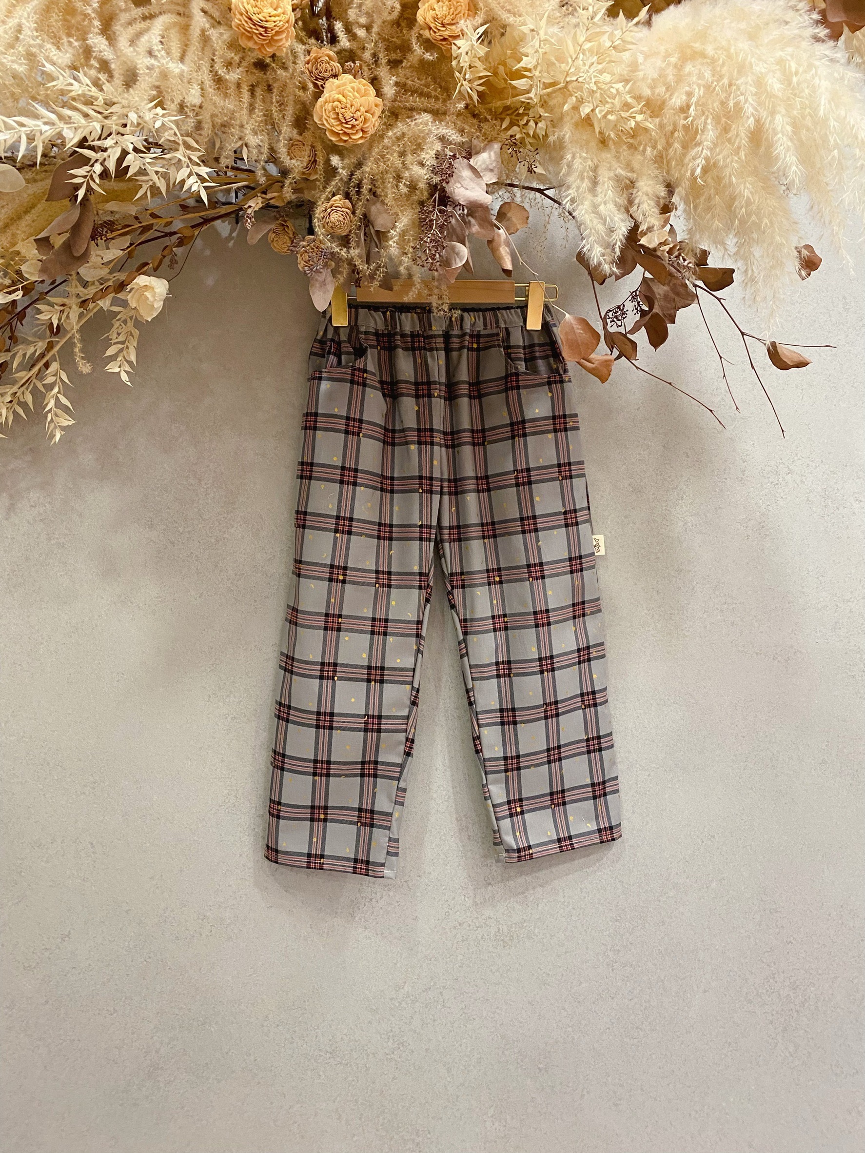 灰格小水果 長寬褲（130）