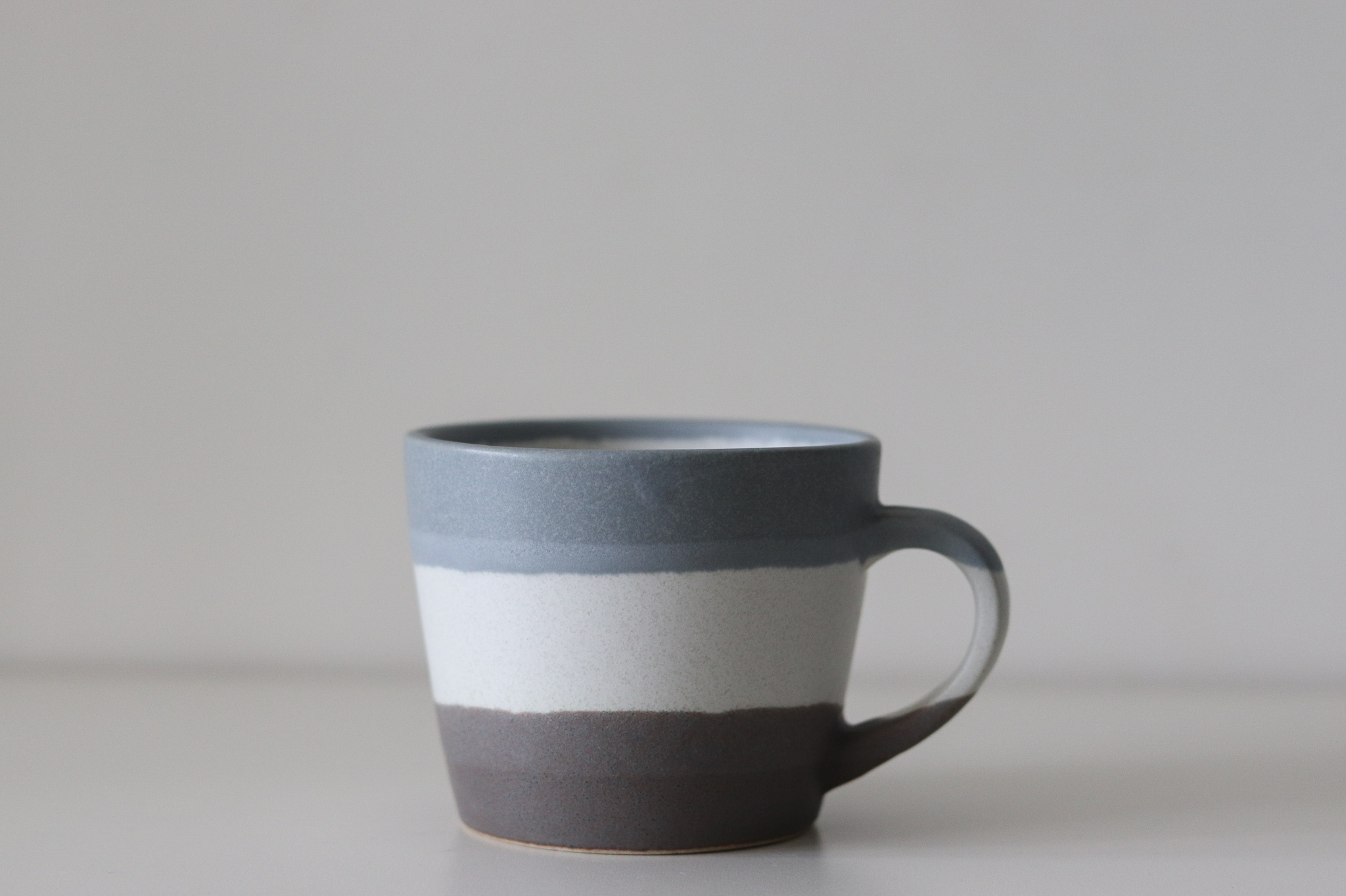 日本 美濃燒 伸光窯puro-tre 拼色橫條紋 馬克杯