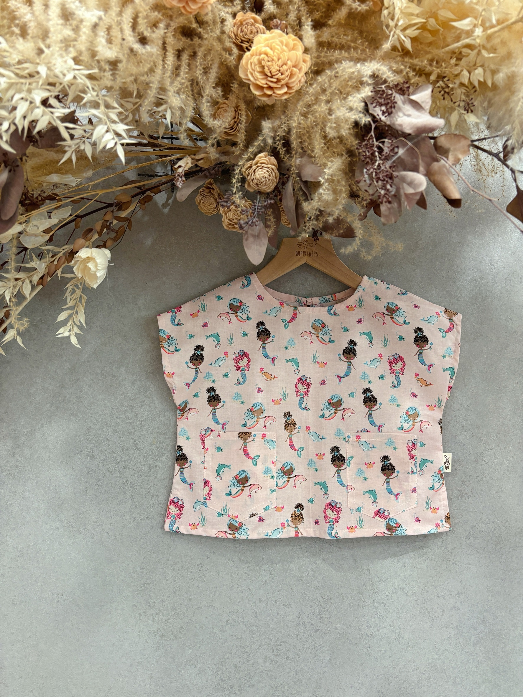 粉紅美人魚 落肩上衣（100）