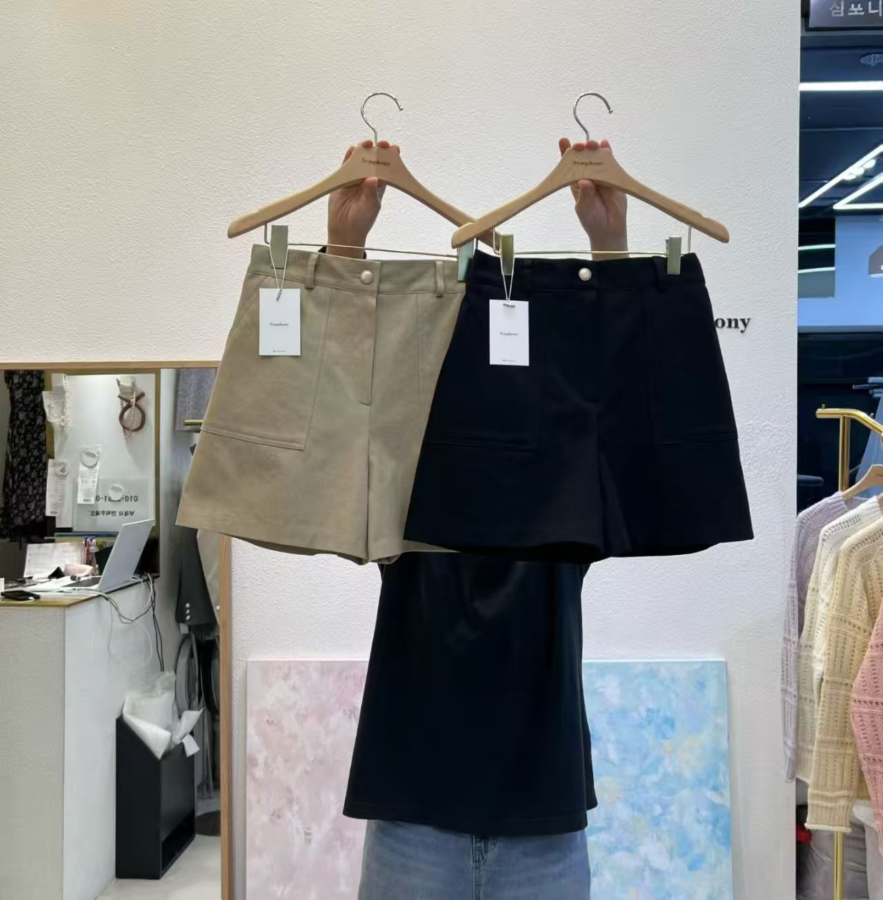 SY5134 後橡筋高腰A字型短褲