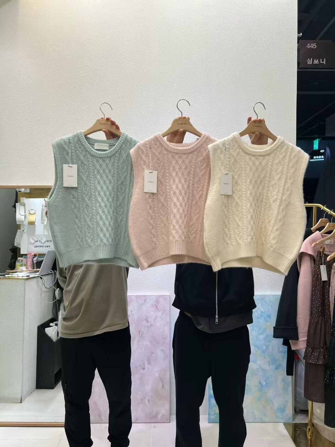 SY5135 馬卡龍麻花針織背心馬甲