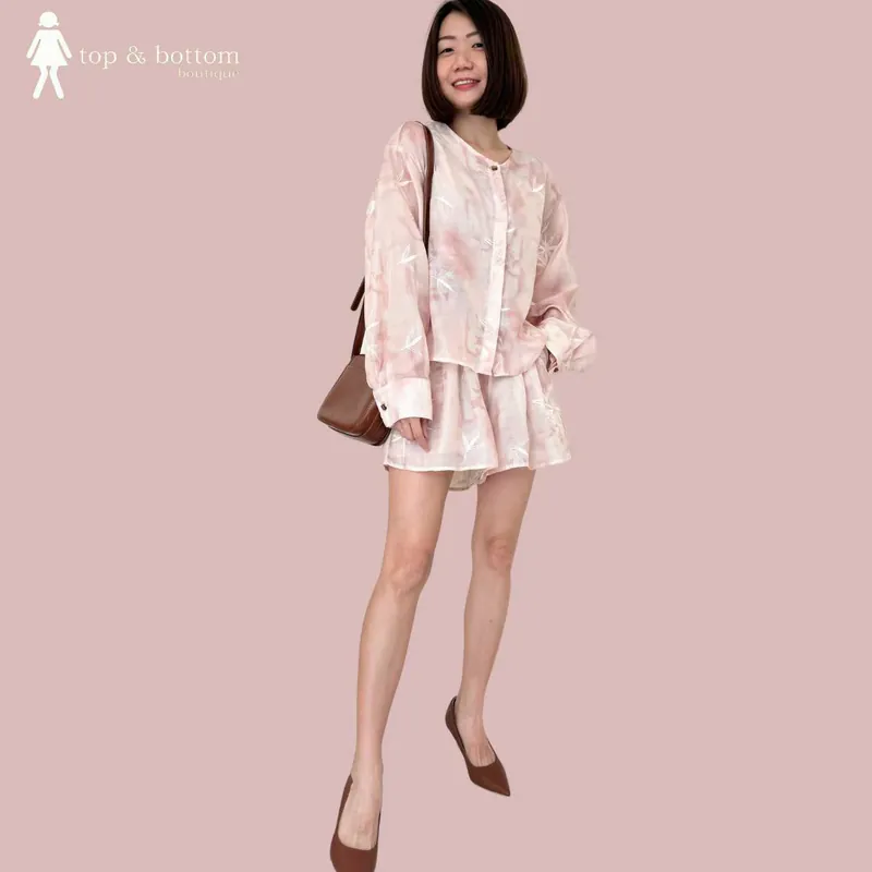 ELASTIC WAISTED ORIENTAL EMBROIDERED SHORTS