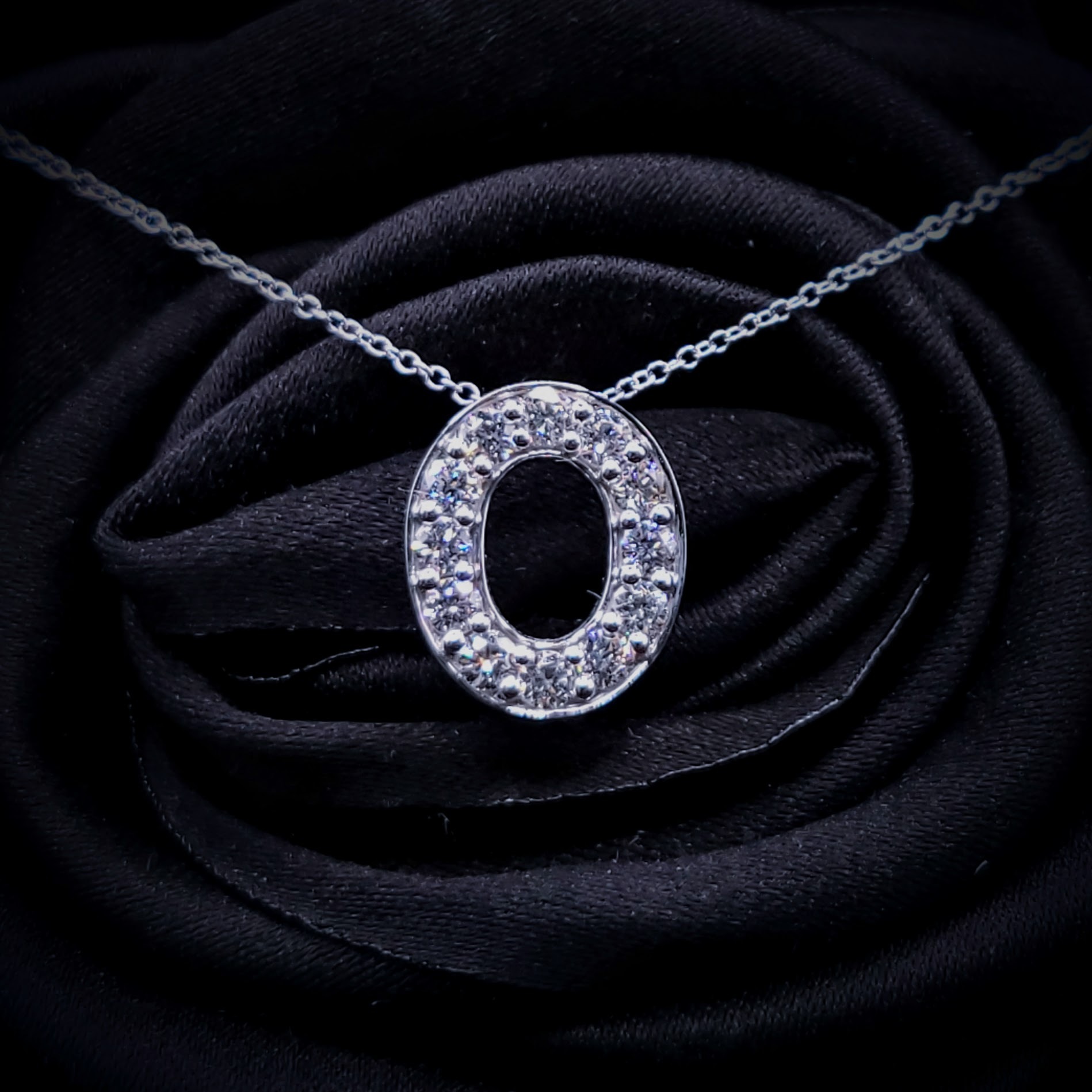 18K White Gold 0.53ct Diamond Pendant