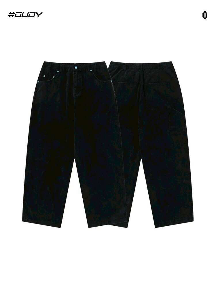 OVDY 綠松石 水洗直筒褲