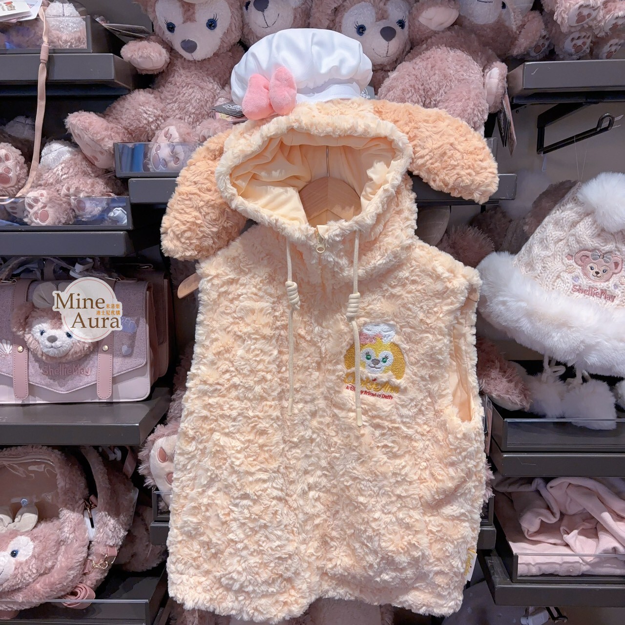 可琦安 餅乾 CookieAnn 圖案 立體耳朵造型 連帽 保暖 馬甲 背心 -上海迪士尼樂園