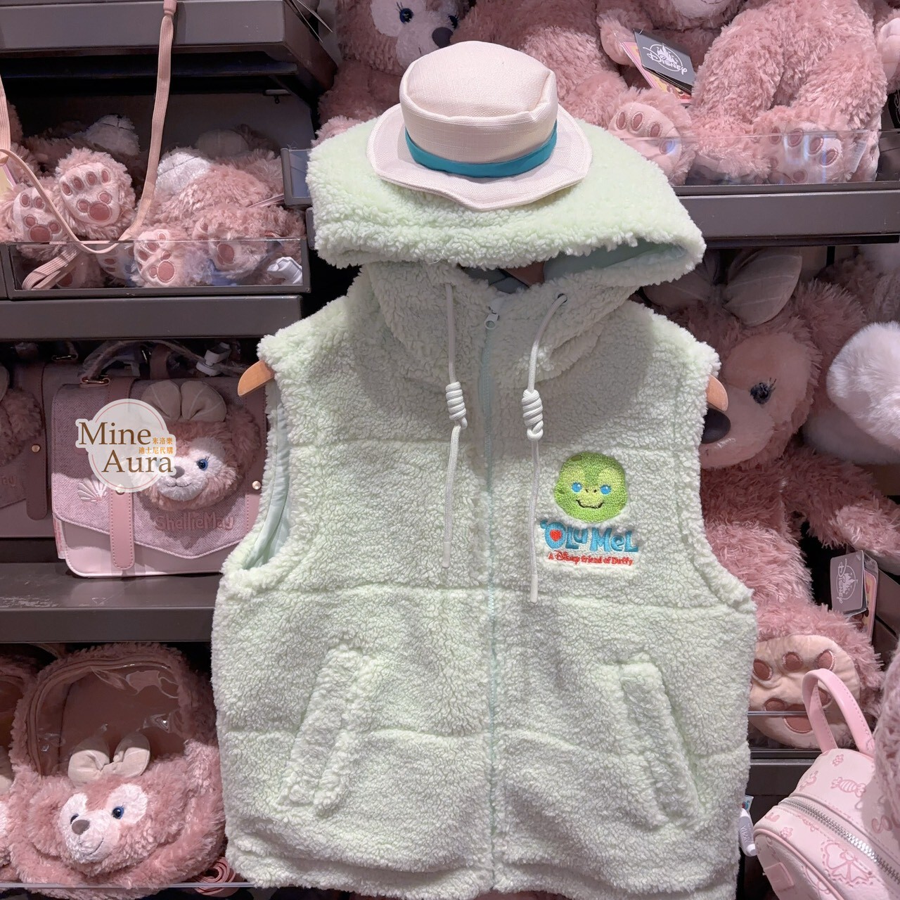 奧樂米拉 海龜 OluMel 圖案 立體耳朵造型 連帽 保暖 馬甲 背心 -上海迪士尼樂園