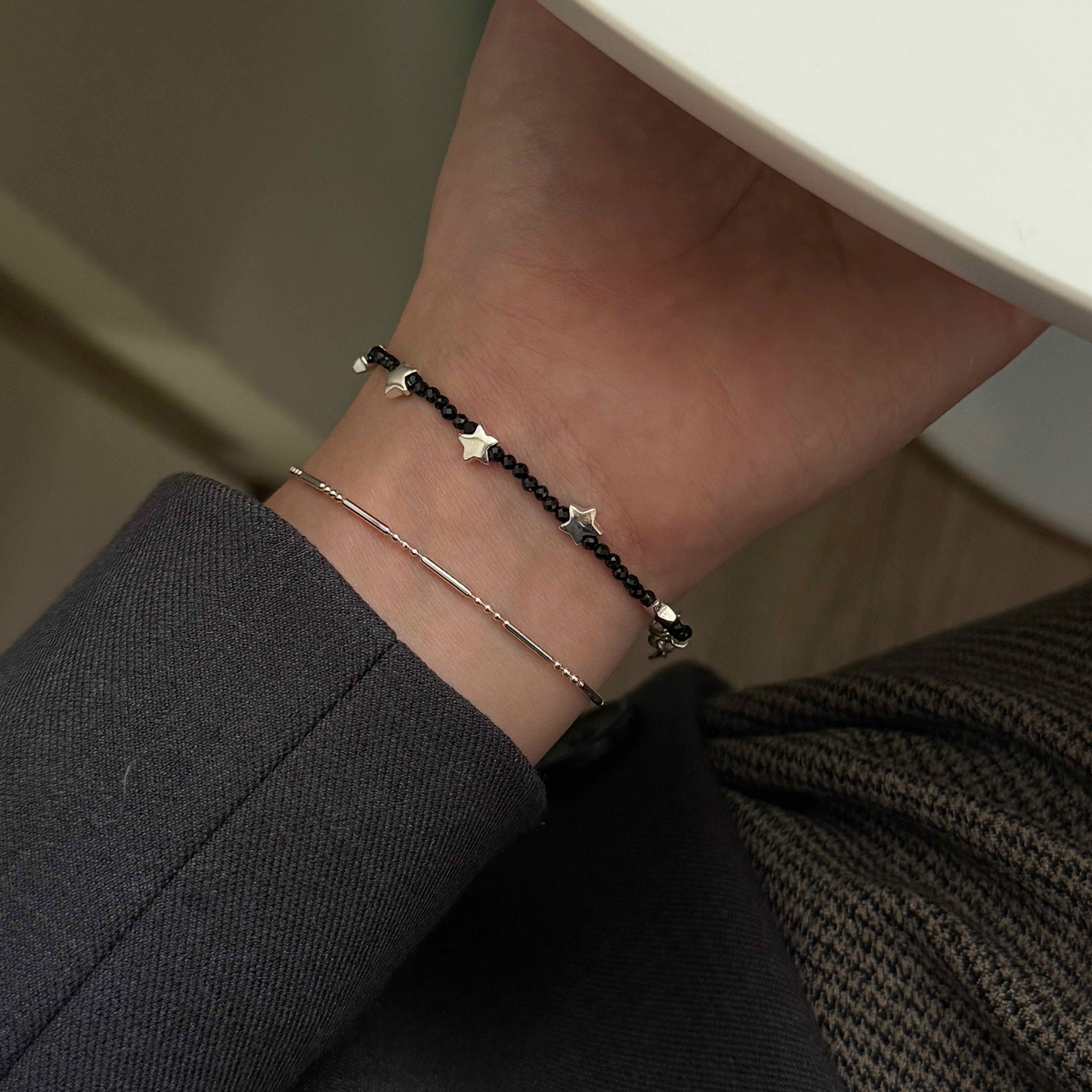 🇰🇷925 silver 滿天星珠珠手鍊｜2 style