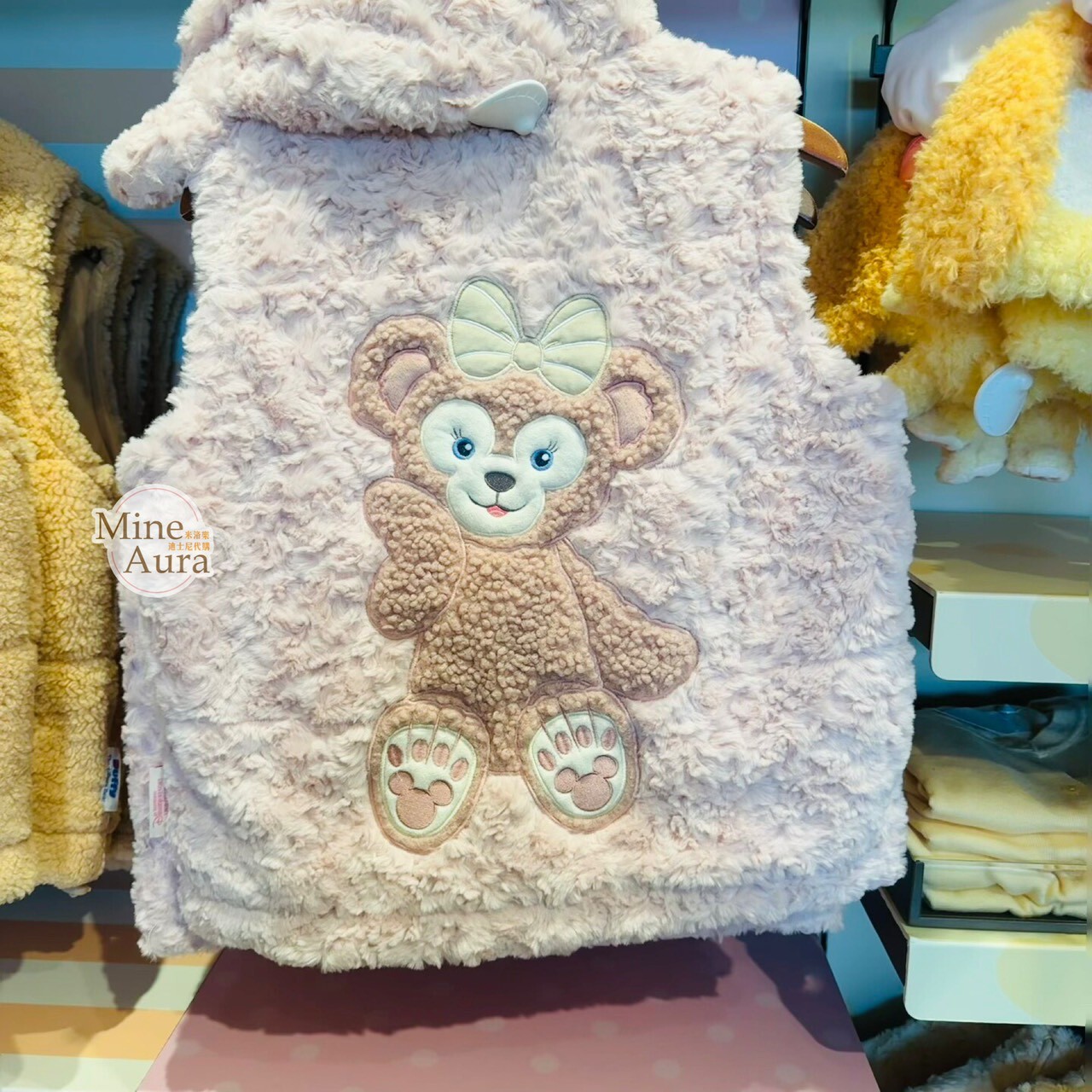 雪莉玫 ShellieMay 圖案 立體耳朵造型 連帽 保暖 馬甲 背心 -上海迪士尼樂園