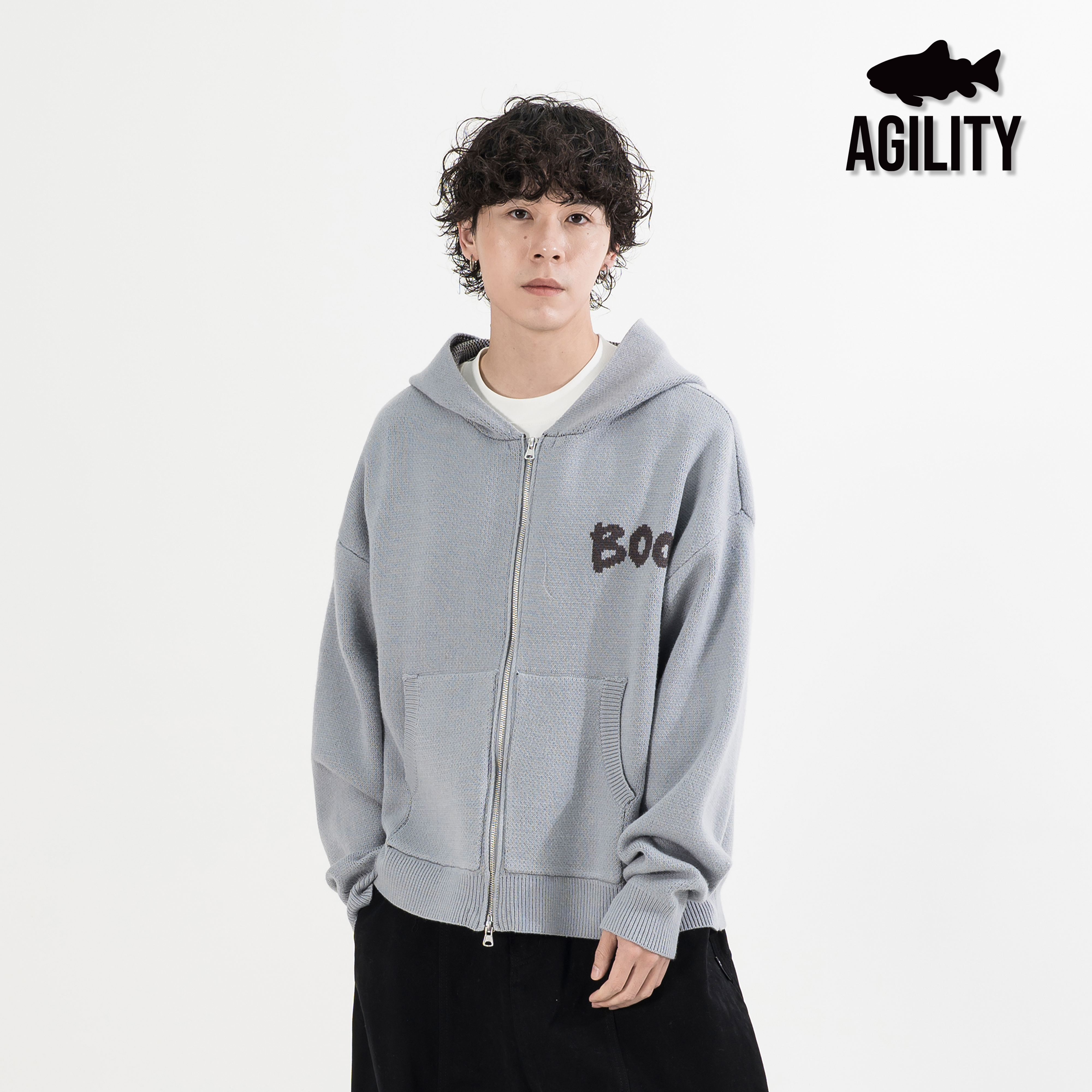 AGILITY CREW Knit Zip Hoodie Vol.3 圖像 鮭魚 連帽外套 [HD-CREW]