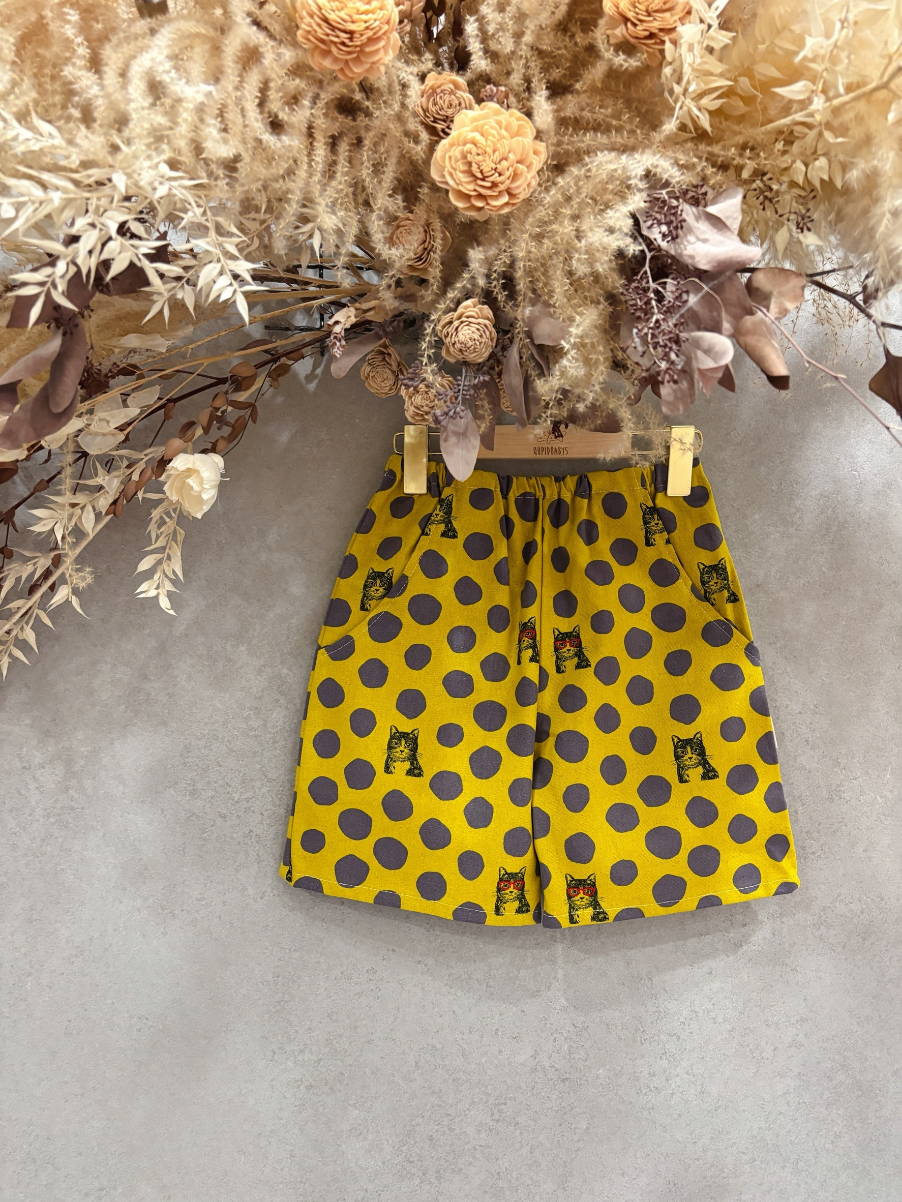 古家紅眼鏡貓咪 口袋短褲（120）