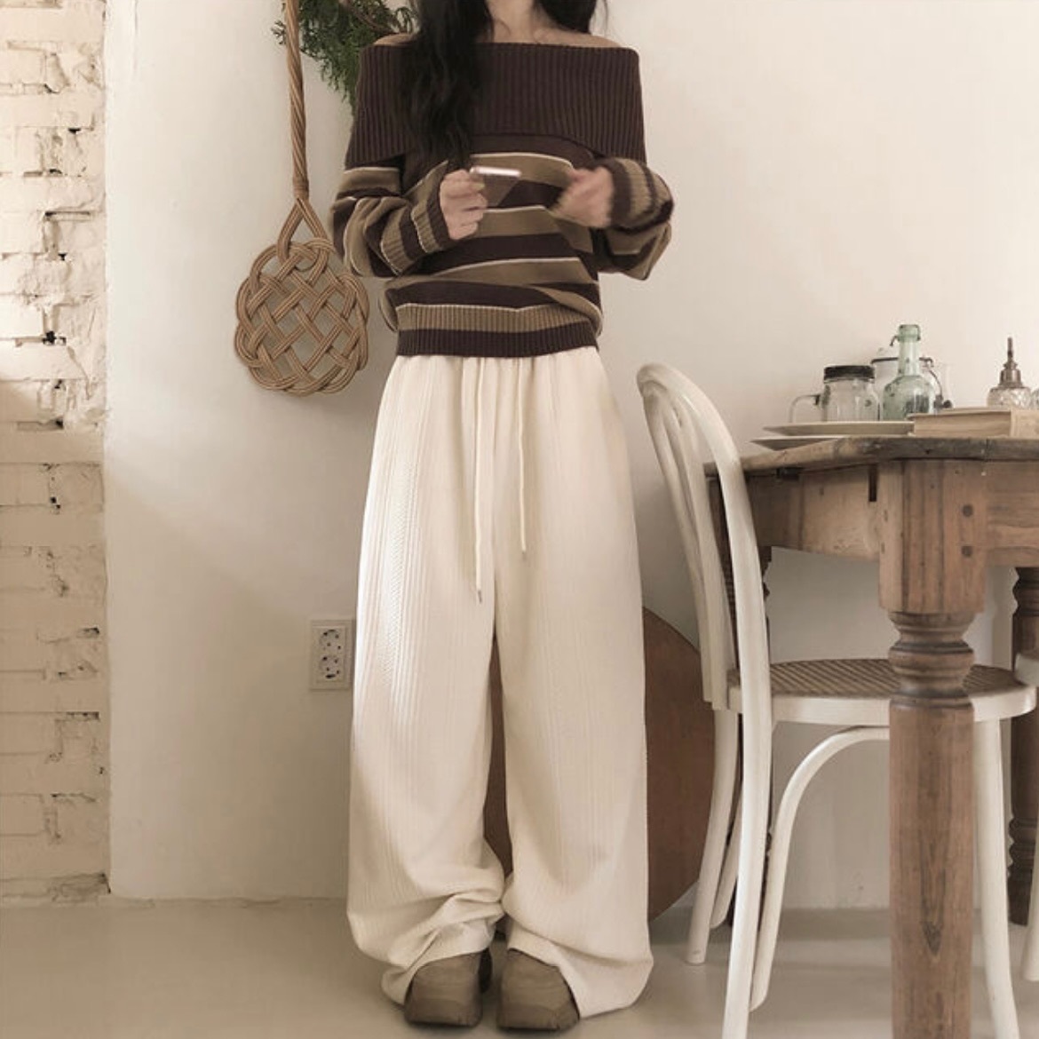 【優惠預訂】韓國編織針織長褲（5色）