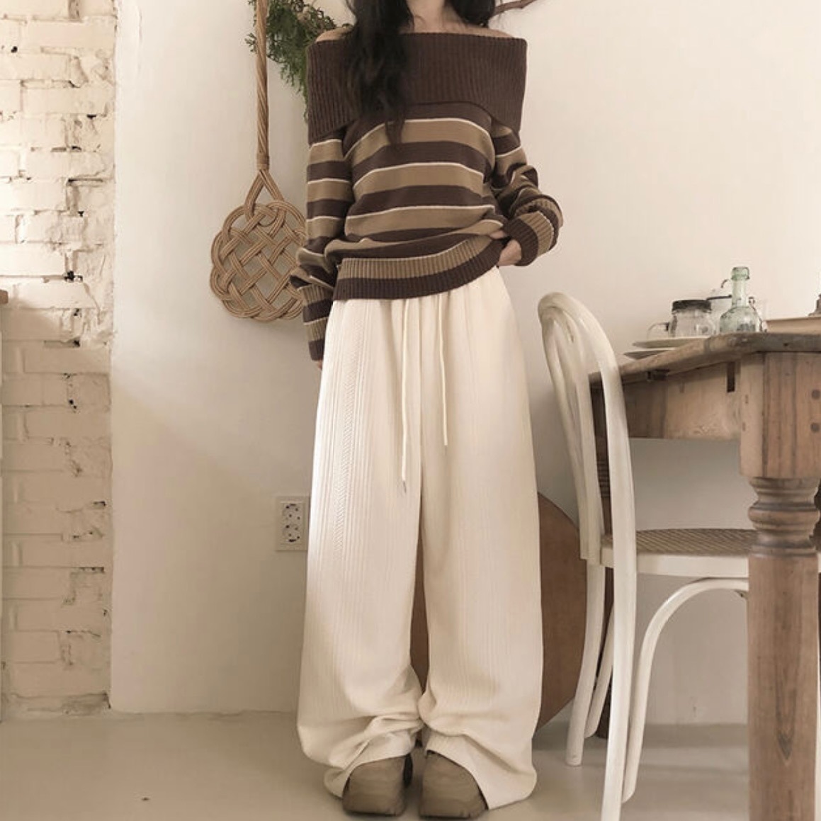 【優惠預訂】韓國編織針織長褲（5色）