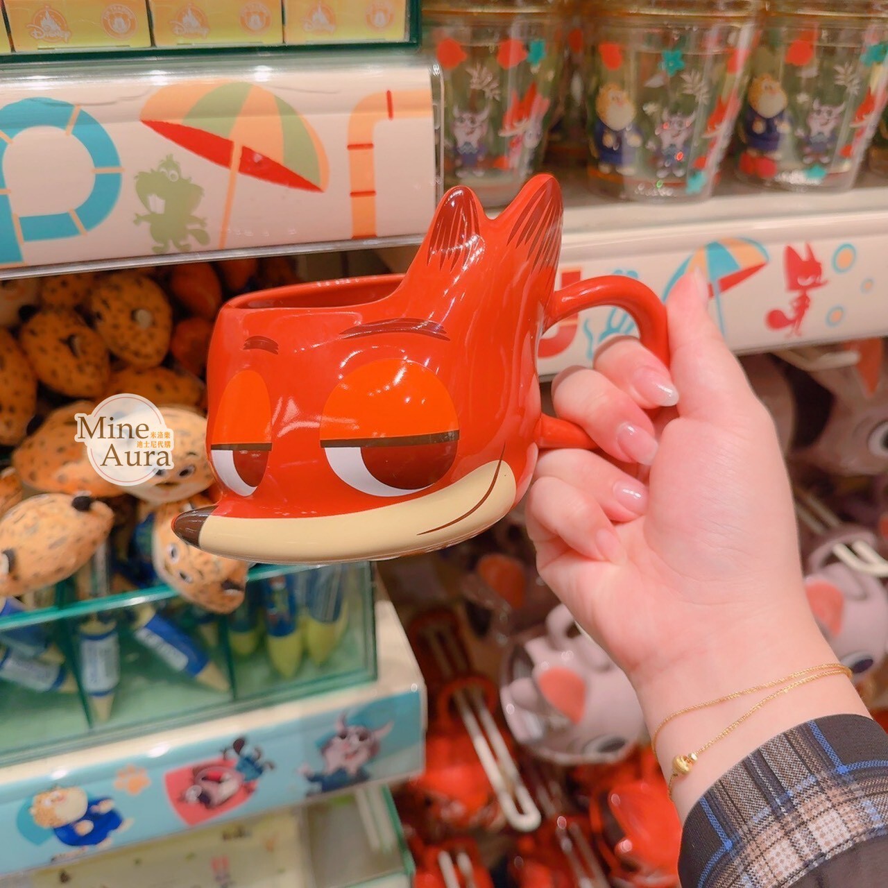 胡尼克 Nick 立體大頭造型 陶瓷馬克杯 水杯 動物方城市 Zootopia -香港迪士尼樂園