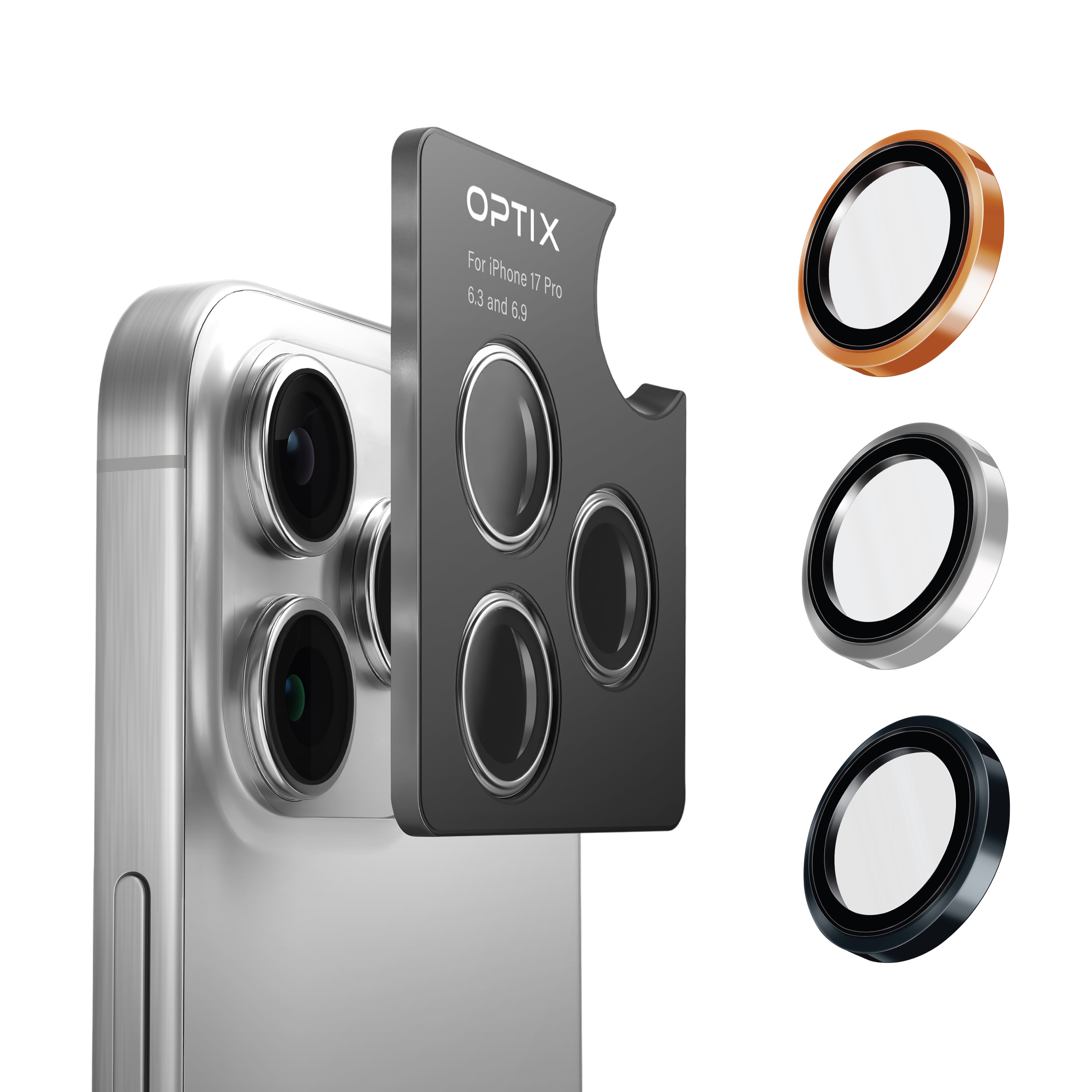 UNIQ iPhone 17 Pro Max / 17 Pro Optix Prime 藍寶石不鏽鋼鏡頭保護貼