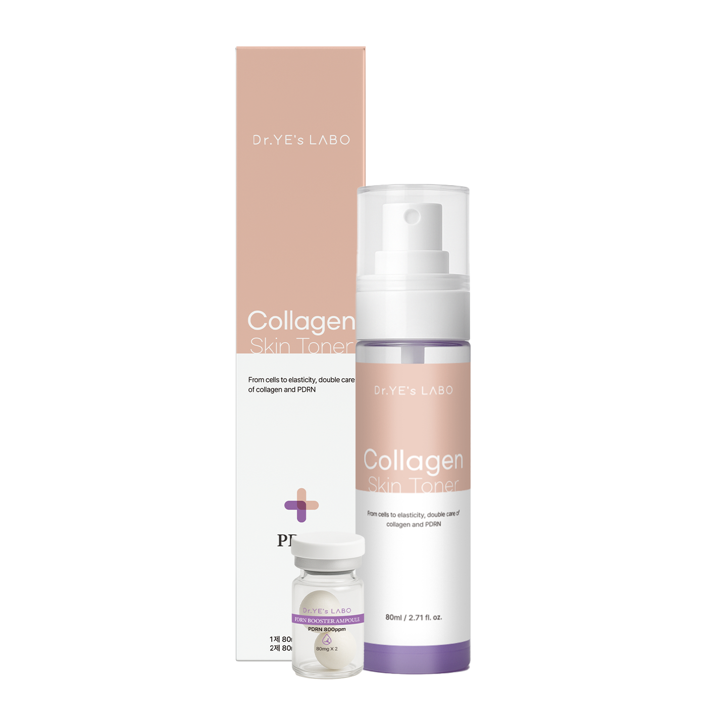 DR. YE's LABO 膠原胜肽+PDRN冷凍粉爽膚水噴霧 Collagen Skin Toner (80ml + 冷凍粉80mg x2)