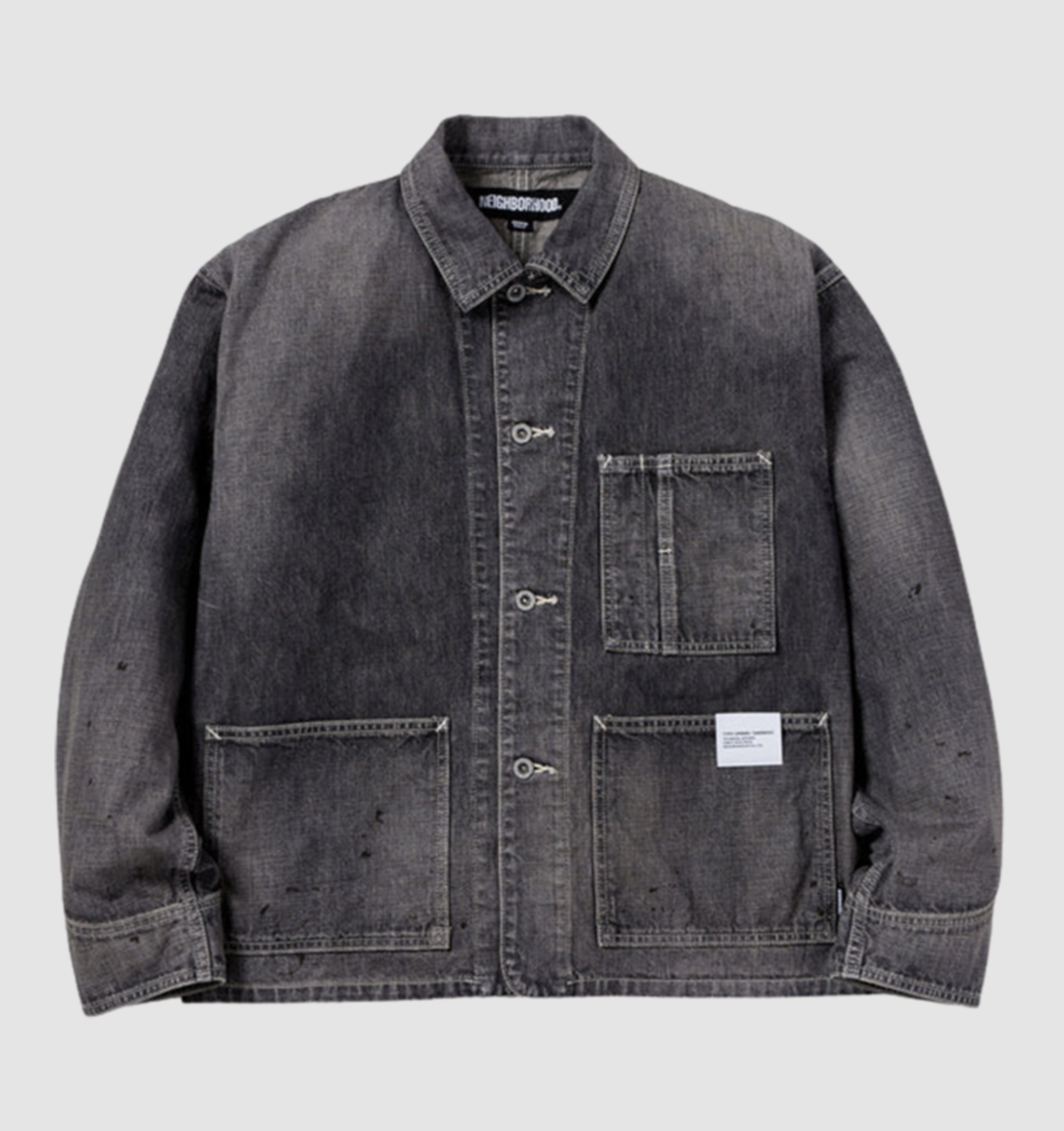 [Instock] NEIGHBORHOOD SS24 WASHED SHORT COVERALL JACKET | BLACK