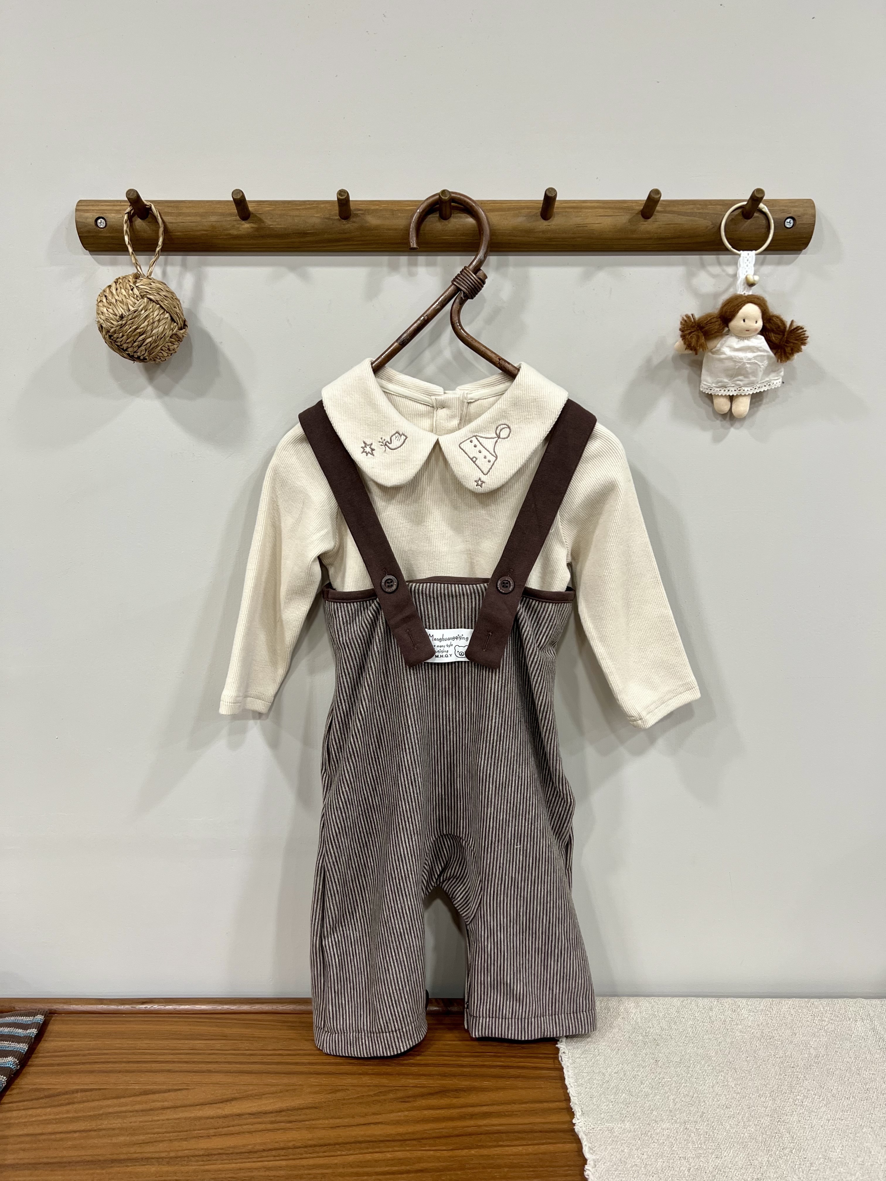 A03354直條紋連身褲