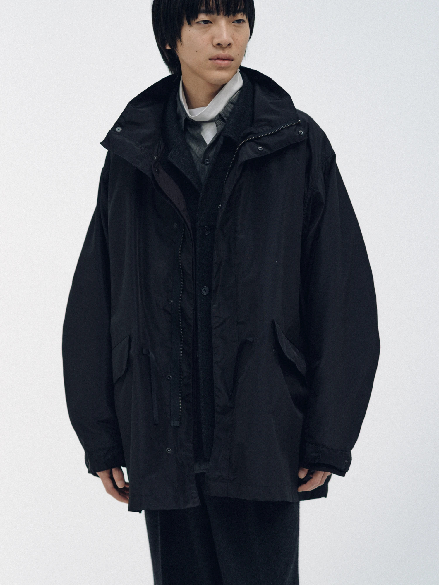 KAPTAIN SUNSHIN SILK POLY MIL COAT (2COL)