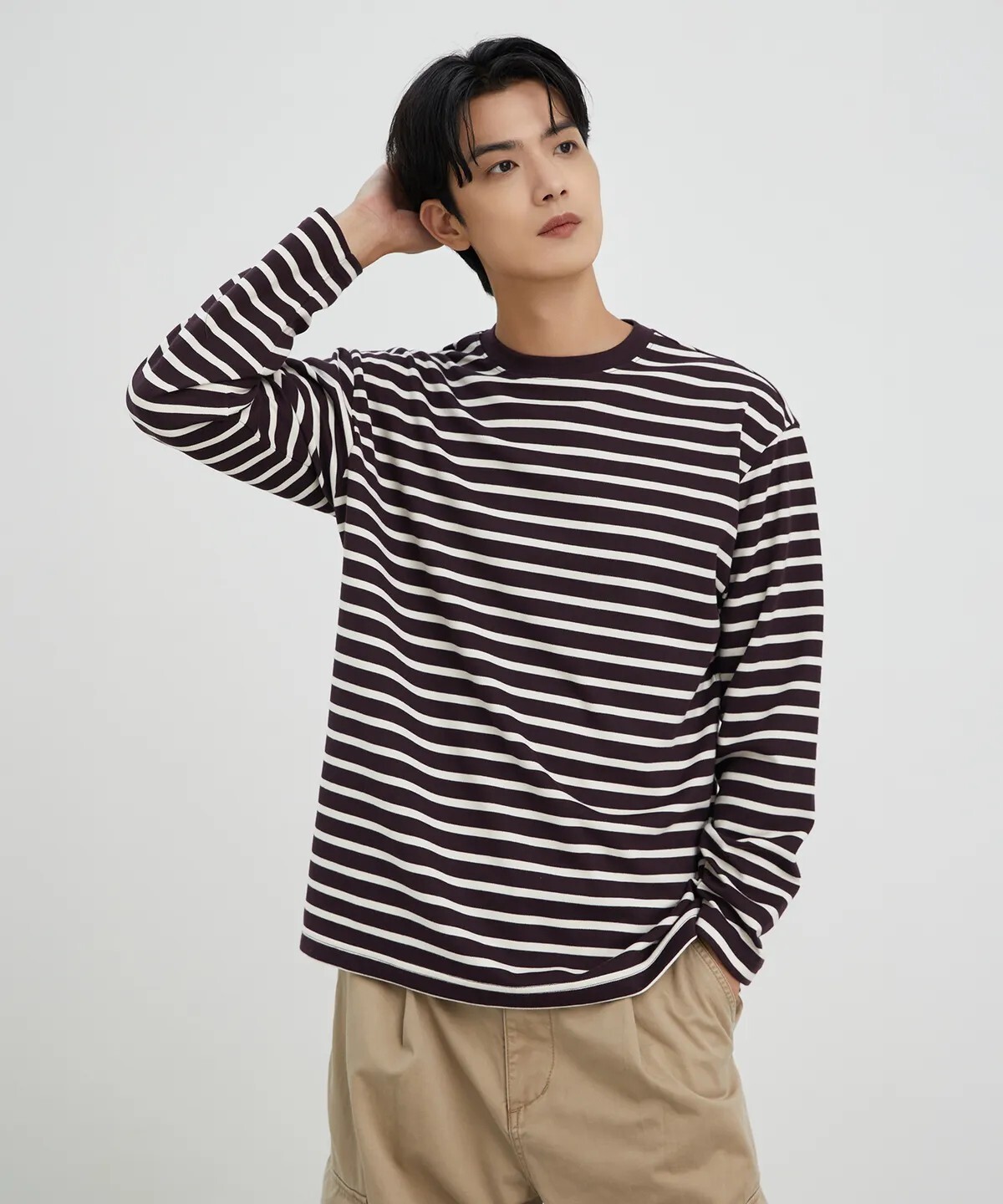 【OWN】SPAO 薄長袖 條紋 素面 薄款 長袖 內搭 單穿 秋冬新品 成人 黑色 灰色 米白 酒紅 深綠 深藍