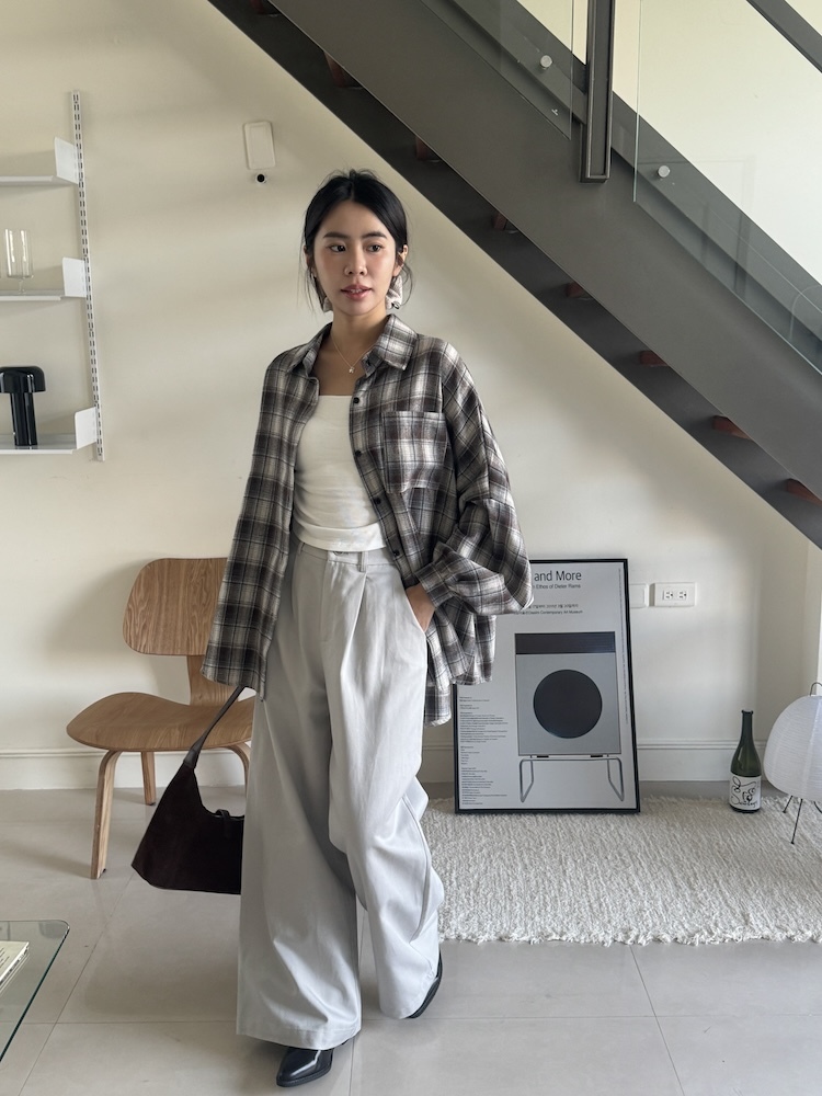 磨毛挺版格子襯衫