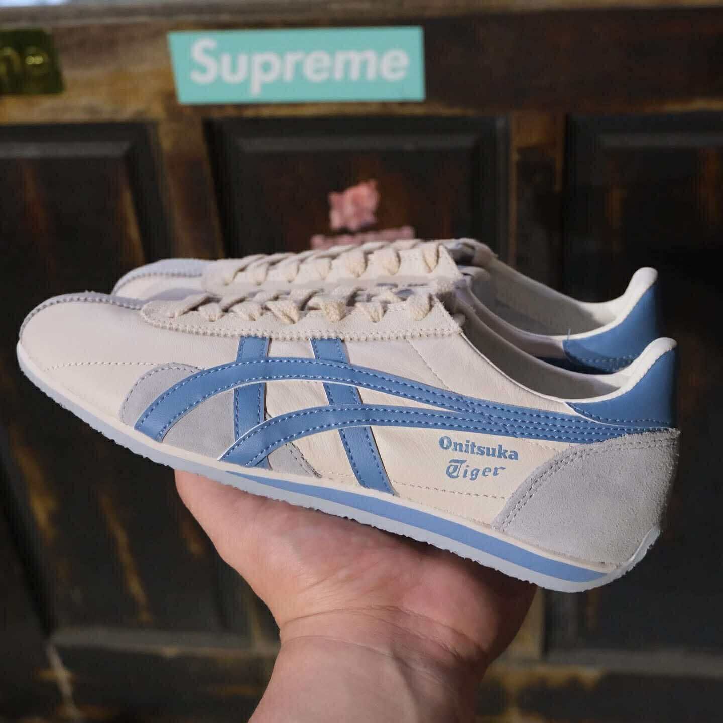開團預購 Onitsuka Tiger Runspark 鬼塚虎 復古 皮革 德訓鞋 奶油白藍 1183b480-250