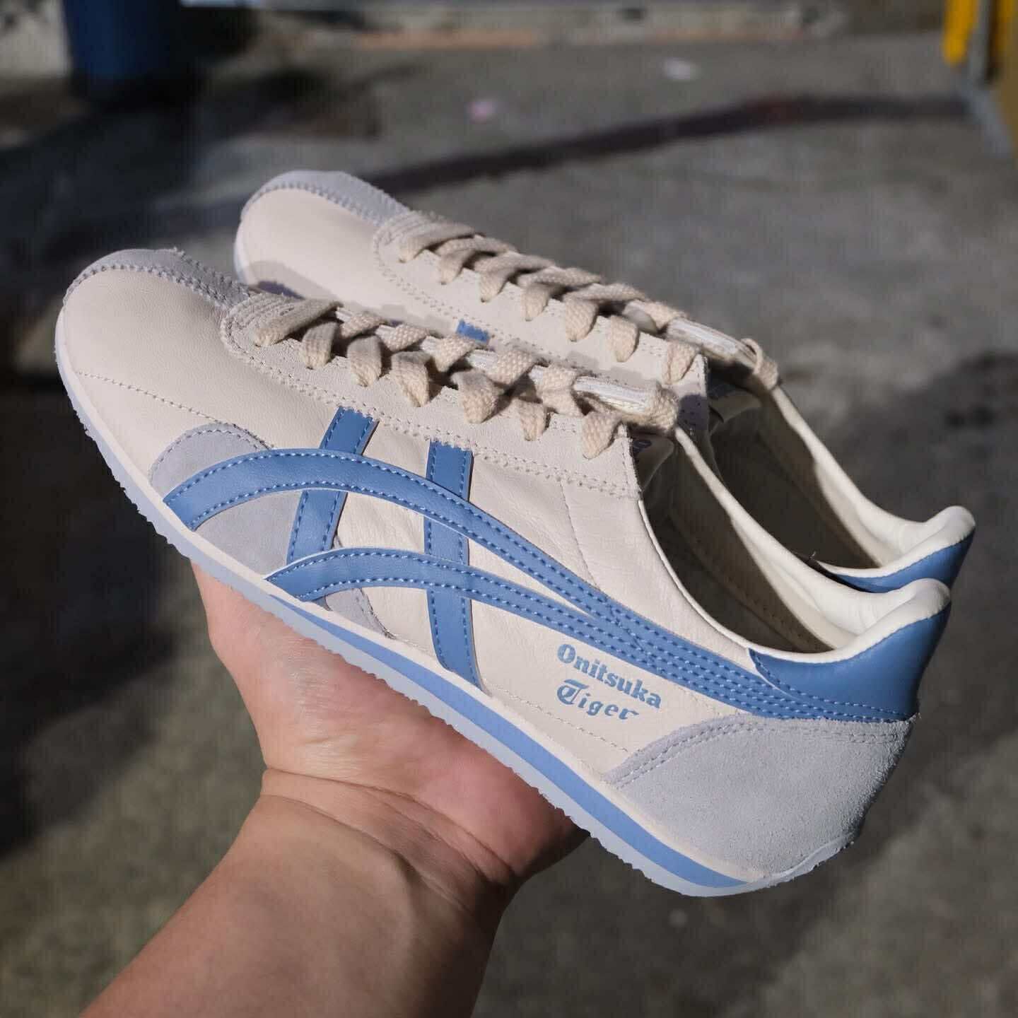 開團預購 Onitsuka Tiger Runspark 鬼塚虎 復古 皮革 德訓鞋 奶油白藍 1183b480-250