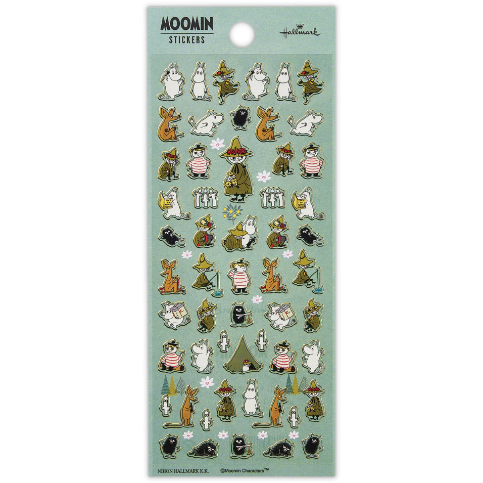 『Moomin』嚕嚕米綠色邊框貼紙