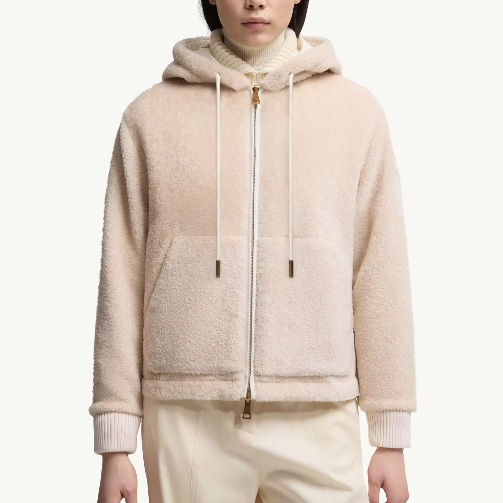 1DA1030-087 MONCLER Reversible Padded Hoodie Beige White Pink #K20938Q00001659A0F (BR)