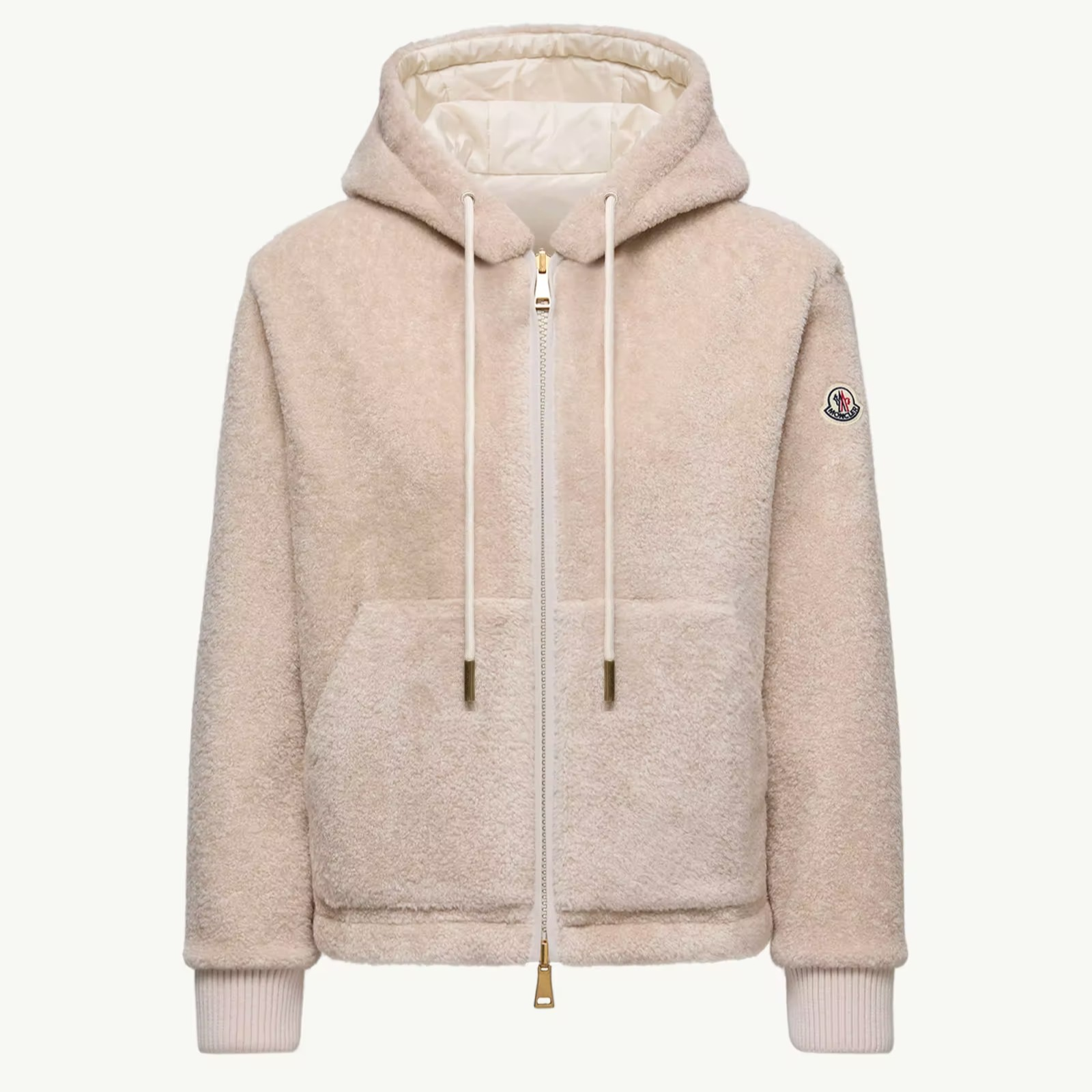 1DA1030-087 MONCLER Reversible Padded Hoodie Beige White Pink #K20938Q00001659A0F (BR)