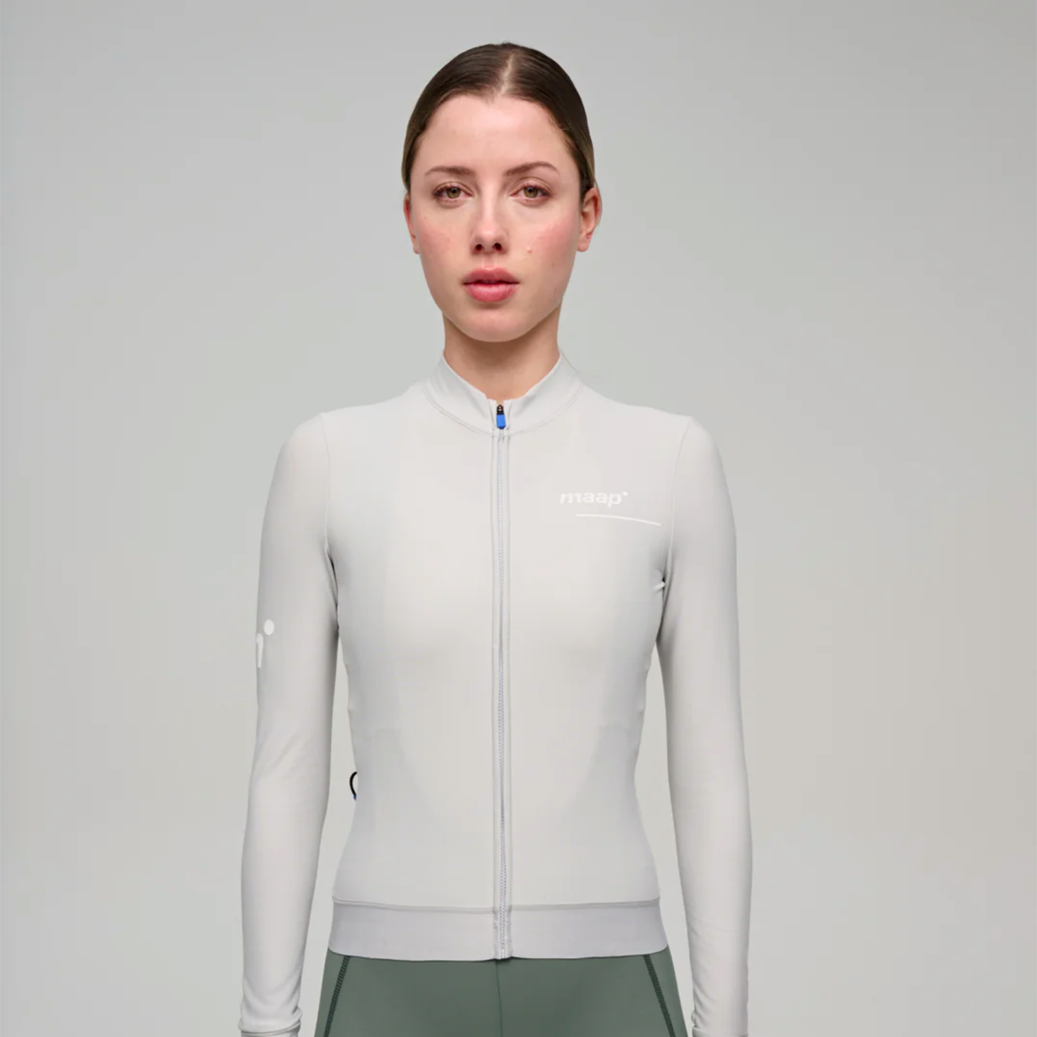 【MAAP】W's Training Thermal LS 女刷毛長車衣 / Glacier 銀灰白