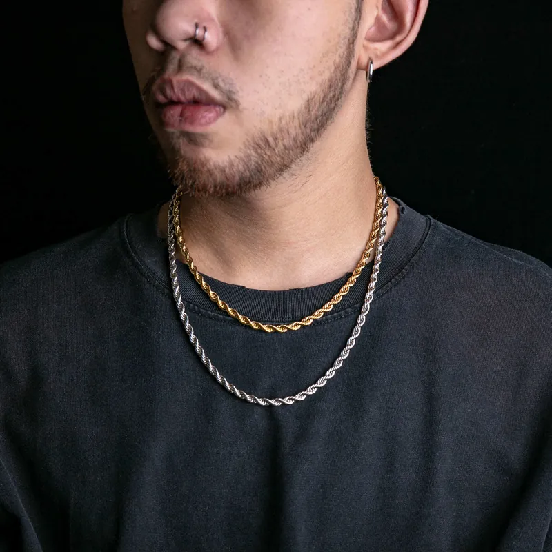 代購-Gold Coast 5mm醫療鋼麻花鍊 項鍊 金/銀