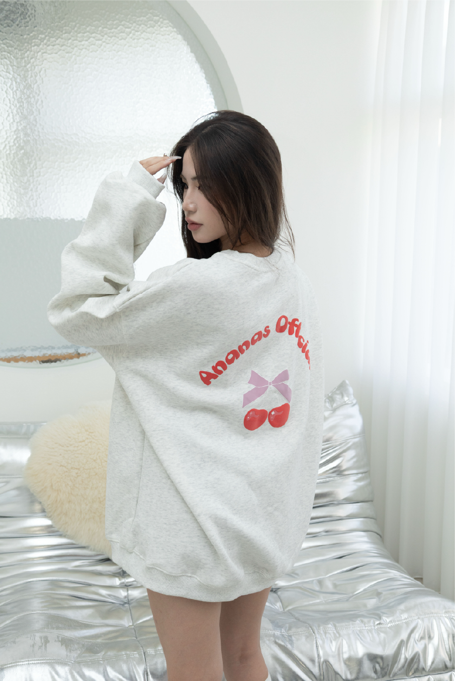 [ Ananas設計款✨] 品牌LOGO櫻桃大學T