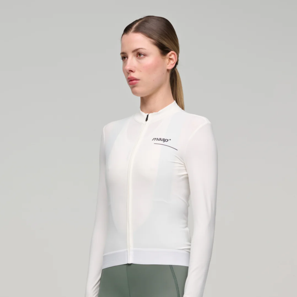 【MAAP】W's Training Thermal LS 女刷毛長車衣 / Glacier 銀灰白