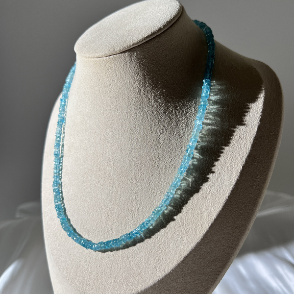 藍磷灰盤珠項鍊