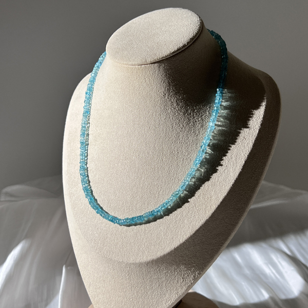 藍磷灰盤珠項鍊