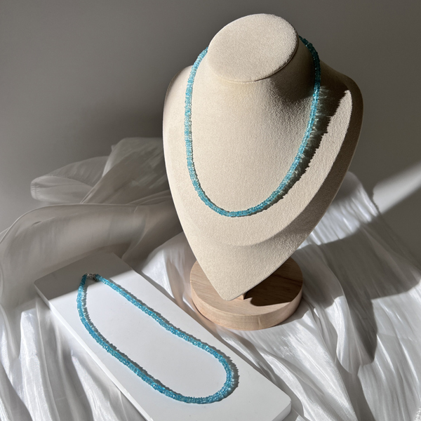 藍磷灰盤珠項鍊