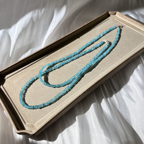 藍磷灰盤珠項鍊