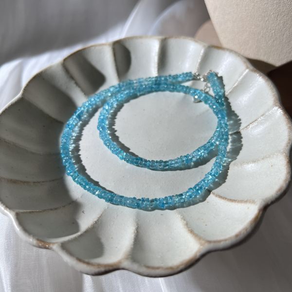 藍磷灰盤珠項鍊