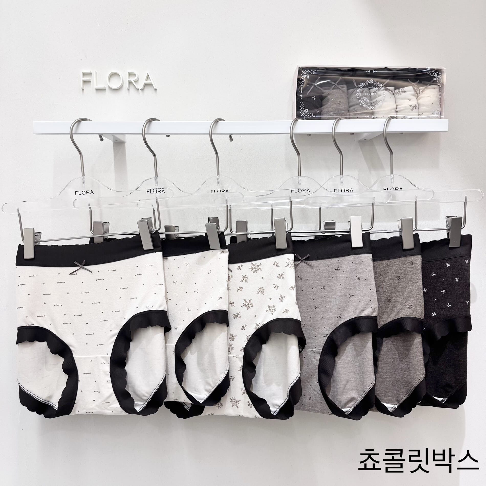 FL5164 黑邊碎花內褲6條套裝