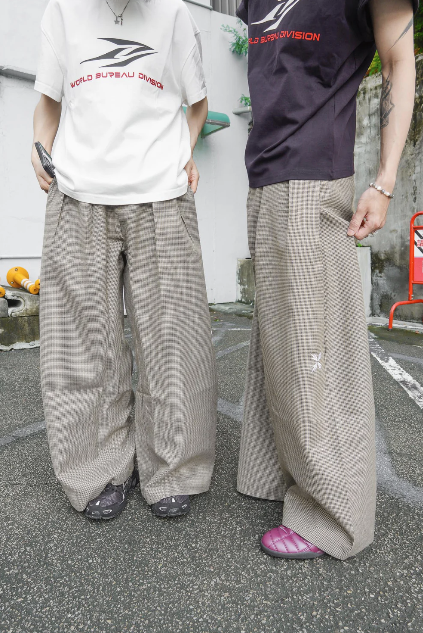 WBI Houndstooth-HP-01 千鳥格 西裝闊腿落地長褲