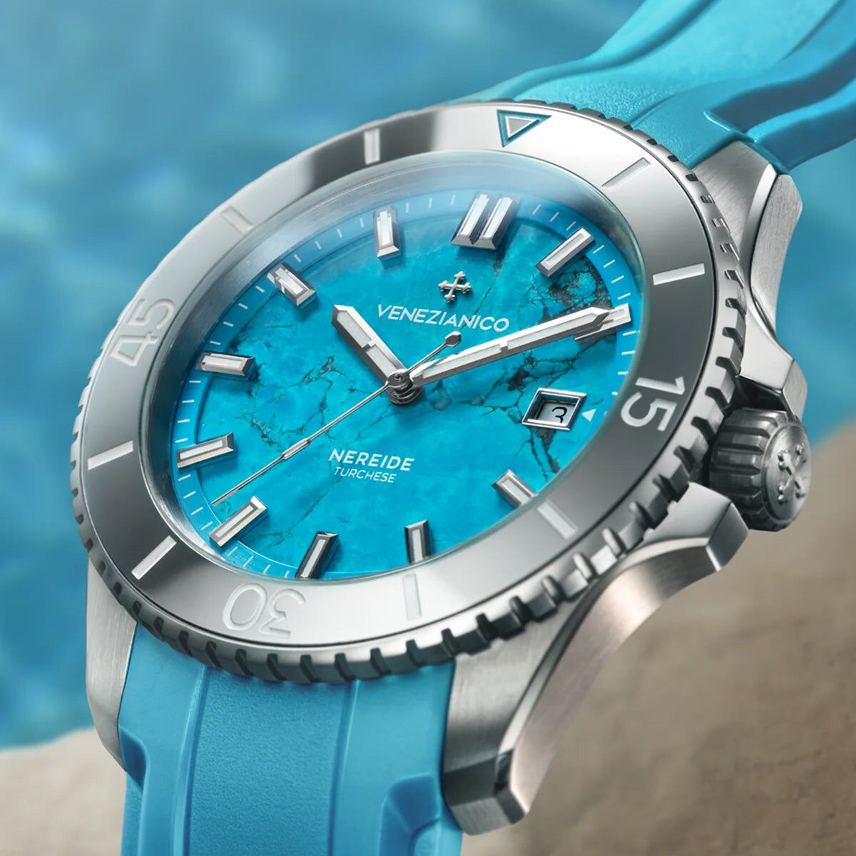 Venezianico Nereide Turchese 42mm 綠松石 橡膠帶機械錶 4521547