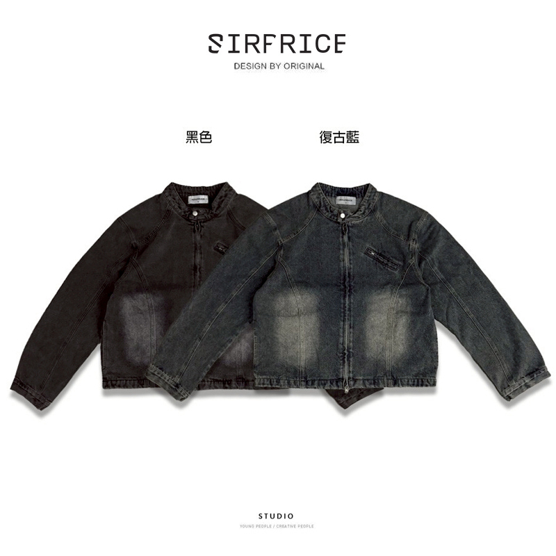 小立領牛仔外套 水洗復古 BOXY