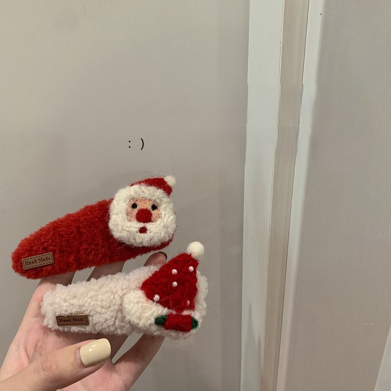 《6347》聖誕羊羔毛絨髮夾