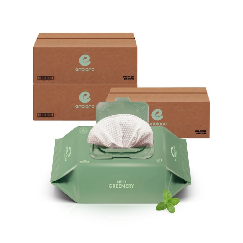 ENBLANC NEO GREENERY｜輕柔薄荷｜有蓋純水濕紙巾｜100抽30包