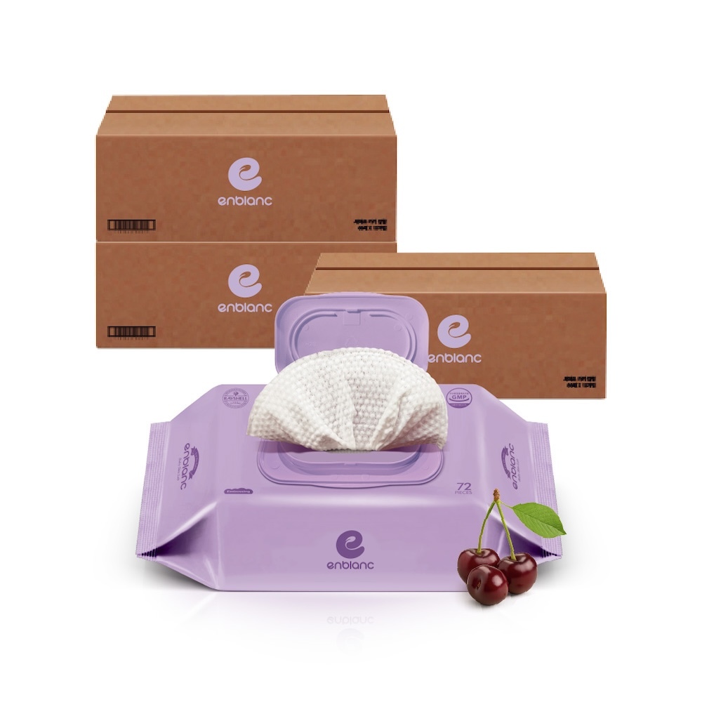 ENBLANC NEO LILAC｜紫色輕柔黑櫻桃｜有蓋純水濕紙巾｜72抽30包