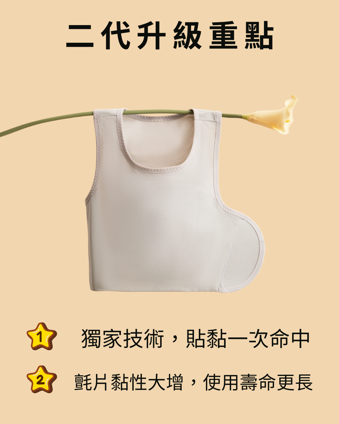 QooL束胸二代升級版，魔鬼氈貼合更精準，黏性提升壽命更長，穿著穩定不滑落。